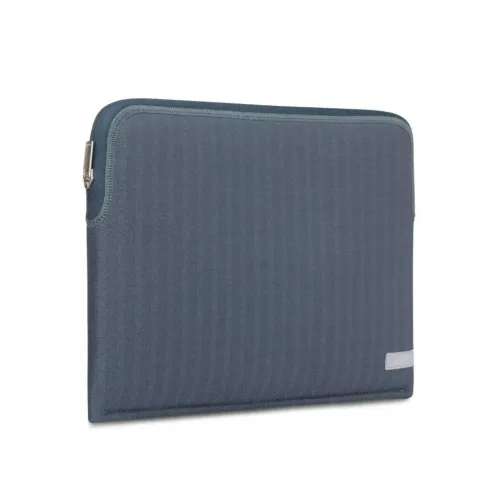 Funda para portátil Moshi Pluma de 13 pulgadas en azul denim, con cierre de cremallera y exterior de tela texturizada