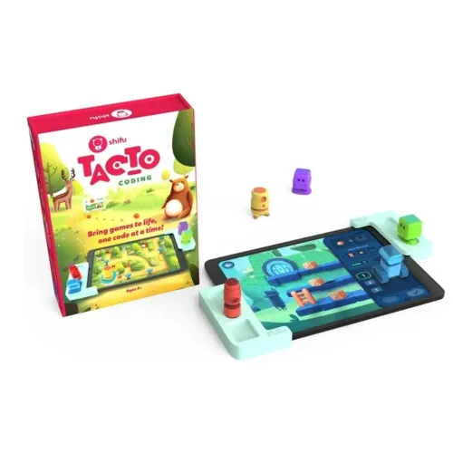 Play Shifu Tacto Coding planšetinio žaidimo rinkinys su dėžute, planšetės rėmeliu ir spalvingomis detalėmis vaikams nuo 4 metų