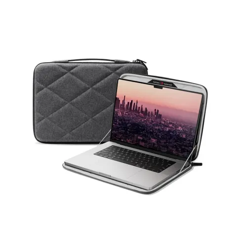 Twelve South SuitCase hårdskalsfodral för MacBook Pro 16 tum, grå quiltad design med bärhandtag
